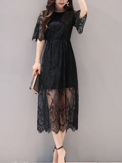 plus black lace dress